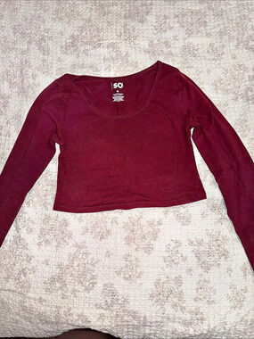 SO Long Sleeve Top Maroon Medium Like New